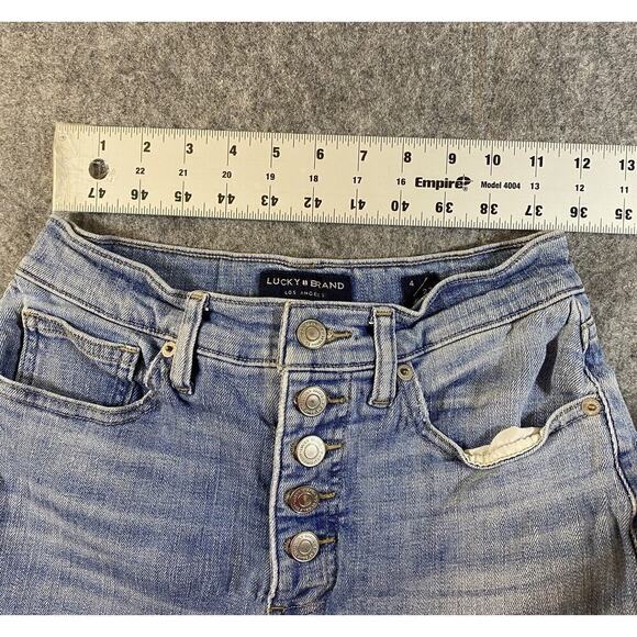 Lucky Brand Jeans Women’s Size 27 Blue Button Fly High Rise Skinny Bridgette - Picture 2 of 10